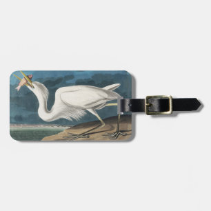 Great White Heron Audubon Bird Wildlife Painting Gepäckanhänger