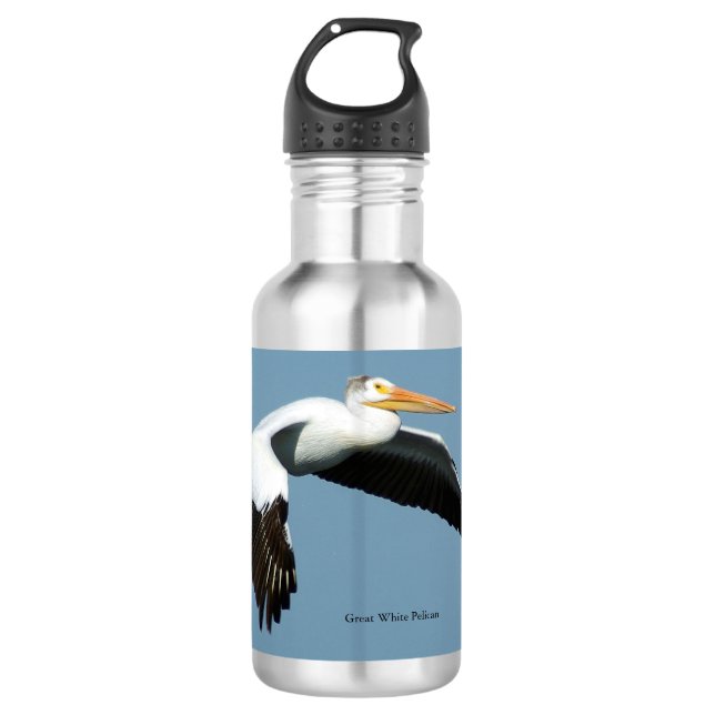Great White Pelican Water Flasche Edelstahlflasche (Vorderseite)