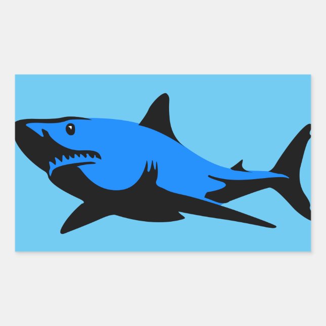 Great White Rechteckiger Aufkleber (Vorderseite)