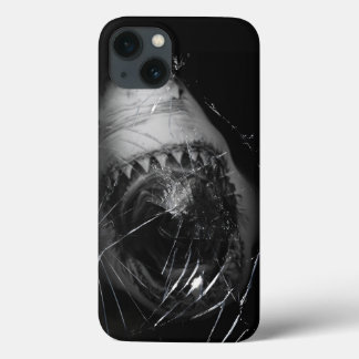 Great white shark attack phone cover under ocean