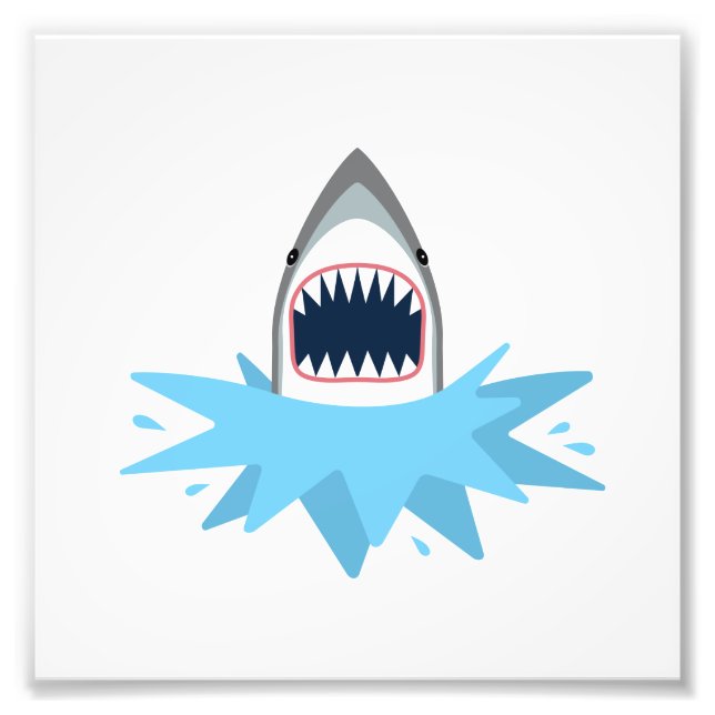 Great White Shark Cartoon Fotodruck (Vorne)