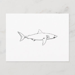 Great White Shark (Line Art) Postkarte