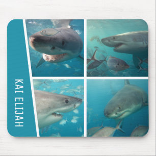 Great White Shark Ocean Australien Foto Collage Mousepad
