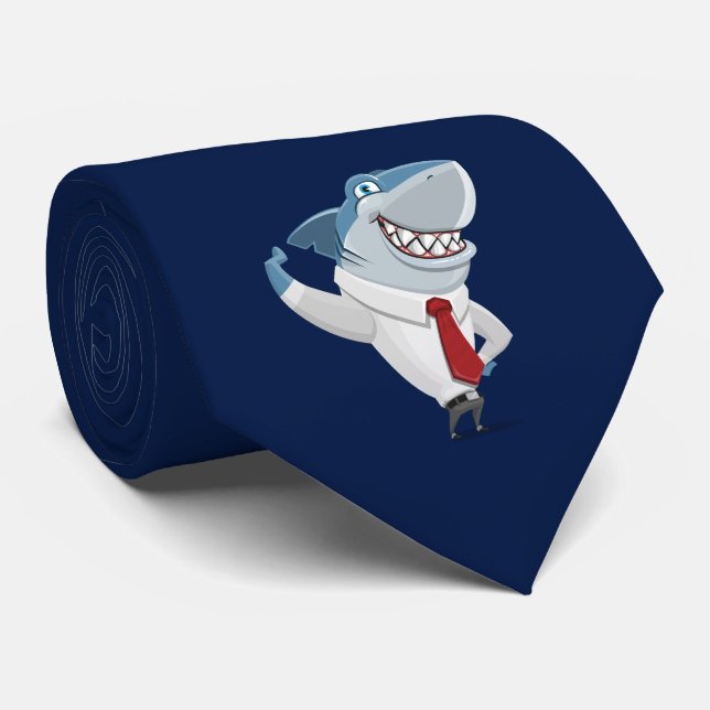 Great White Shark Office Kleidung Cartoon Necktie Krawatte (Gerollt)