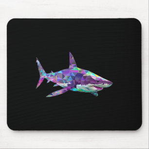 Great White Shark Polygon Fishing Scuby Diving Sha Mousepad