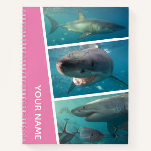 Great White Sharks Australia Foto Collage, Pink Notizbuch