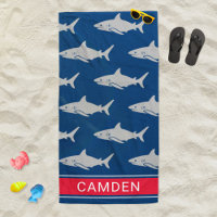 Great White Sharks Navy Red Individuelle Name