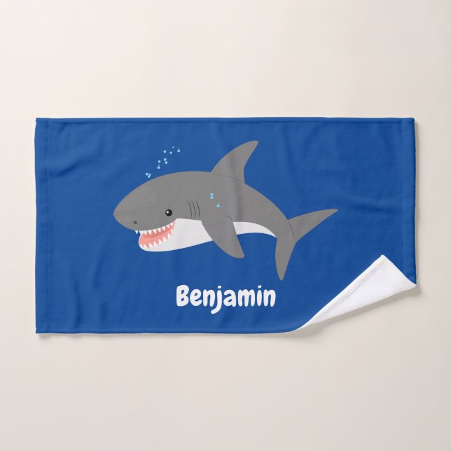 Great white shire Happy Cartoon Illustration Badhandtuch Set (Handtuch)