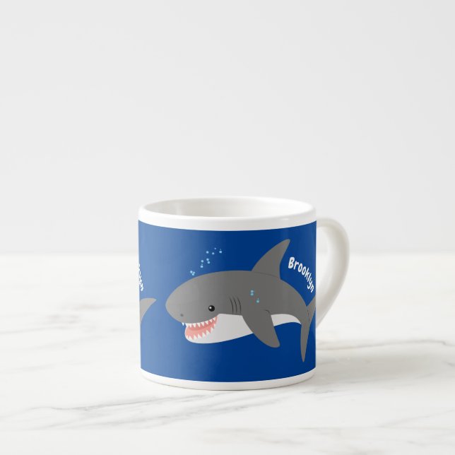 Great white shire Happy Cartoon Illustration Espressotasse (Vorderseite Rechts)