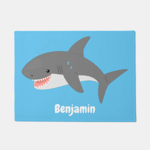 Great white shire Happy Cartoon Illustration Fußmatte