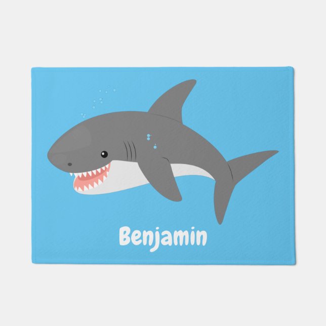 Great white shire Happy Cartoon Illustration Fußmatte (Vorderseite)