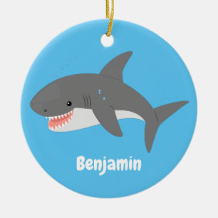 Great white shire Happy Cartoon Illustration Keramik Ornament