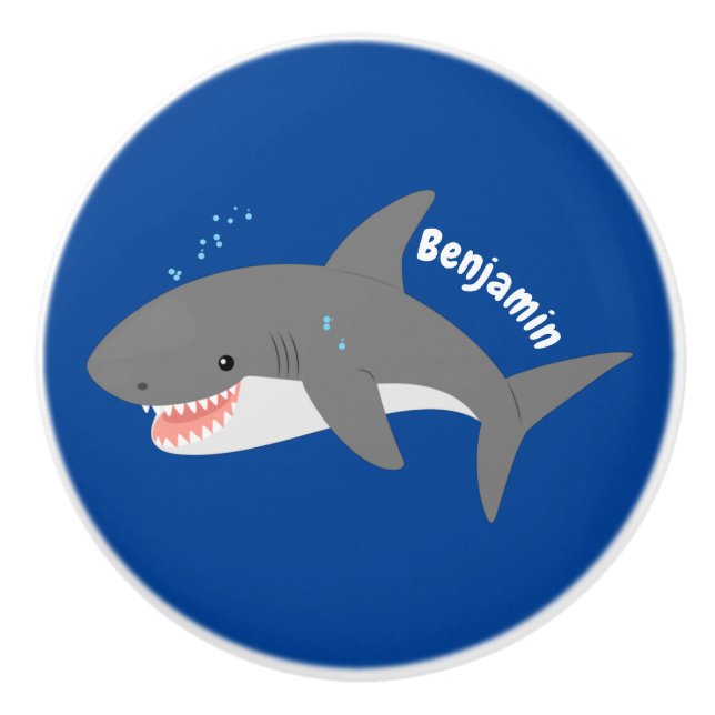 Great white shire Happy Cartoon Illustration Keramikknauf (Vorderseite)