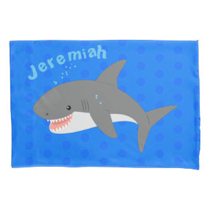 Great white shire Happy Cartoon Illustration Kissenbezug