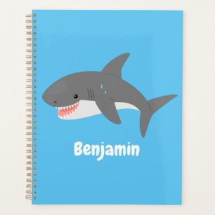 Great white shire Happy Cartoon Illustration Planer