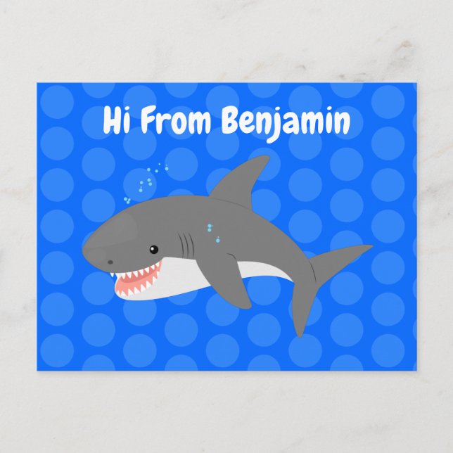 Great white shire Happy Cartoon Illustration Postkarte (Vorderseite)