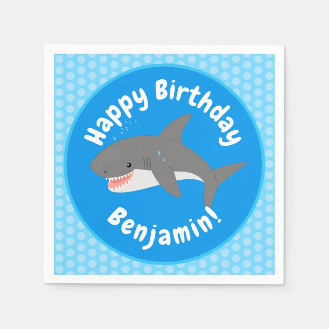 Great white shire Happy Cartoon Illustration Serviette (Vorderseite)