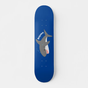 Great white shire Happy Cartoon Illustration Skateboard