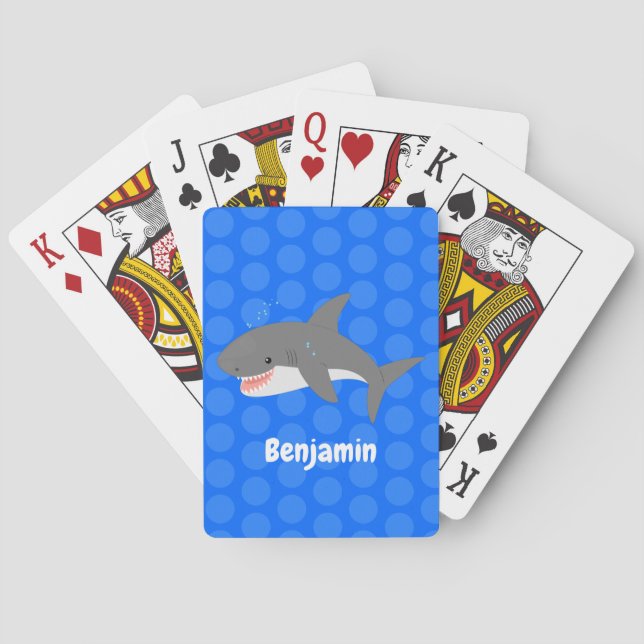 Great white shire Happy Cartoon Illustration Spielkarten (Rückseite)