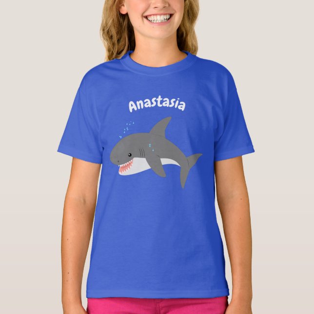 Great white shire Happy Cartoon Illustration T-Shirt (Vorderseite)