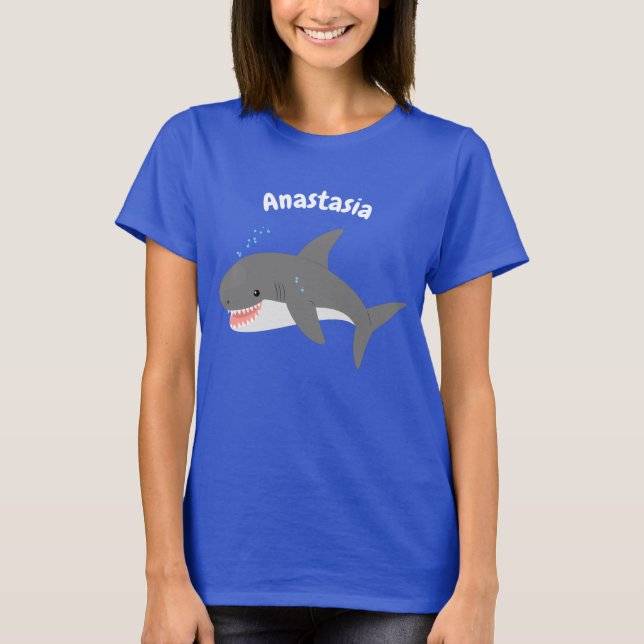 Great white shire Happy Cartoon Illustration T-Shirt (Vorderseite)