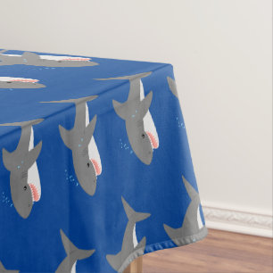 Great white shire Happy Cartoon Illustration Tischdecke