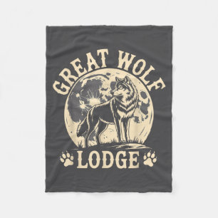 Great Wolf Lodge Heulender Wolf Vollmond Natur Sze Fleecedecke
