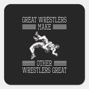 Great Wrestlers Martial Art Wrestling Training Quadratischer Aufkleber