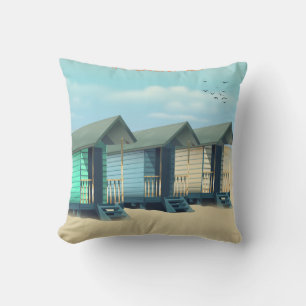 Great Yarmouth Beach Hütte Reiseplakat Kissen