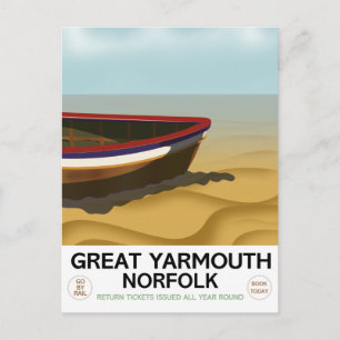 Great Yarmouth Norfolk Vintage-Reiseposter Postkarte
