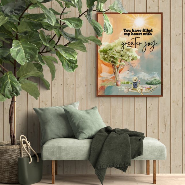 Greater Joy Bible Verse Psalm 4 7 Poster (Von Creator hochgeladen)