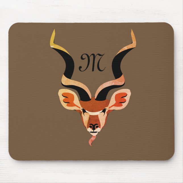 Greater Kudu Antelope Monogram Mousepad (Vorne)