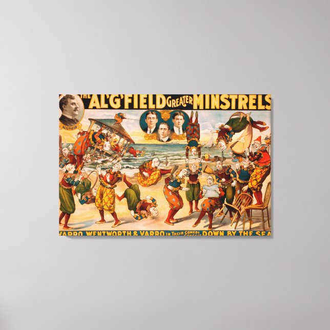 Greater Minstrels - Clowns am Strand Leinwanddruck (Vorderseite)
