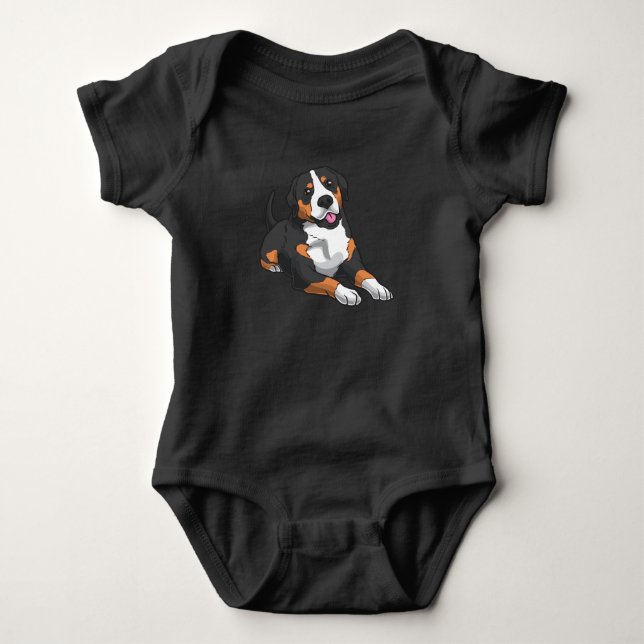 Greater Swiss Mountain Dog Baby Strampler (Vorderseite)