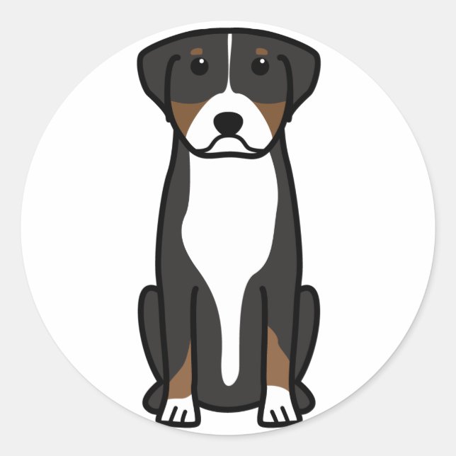 Greater Swiss Mountain Dog Cartoon Runder Aufkleber (Vorderseite)