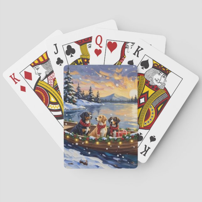 Greater Swiss Mountain Dog Christmas Boat Holiday Spielkarten (Rückseite)