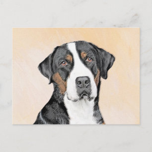 Greater Swiss Mountain Dog-Gemälde - Originalkunst Postkarte