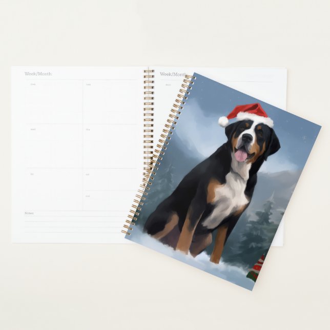 Greater Swiss Mountain Dog in Snow Christmas Planer (Anzeige)