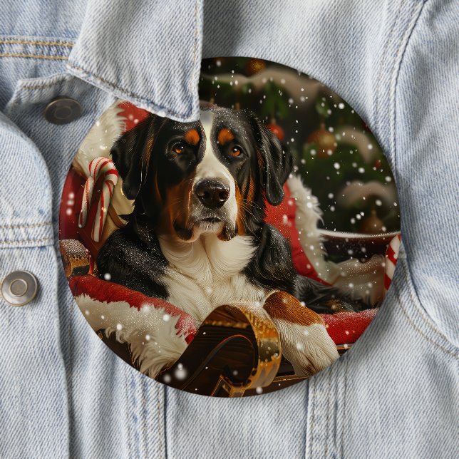 Greater Swiss Mountain Dog Weihnachten Button (Beispiel)