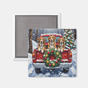 Greater Swiss Mountain Dog Weihnachten Roter LKW Magnet