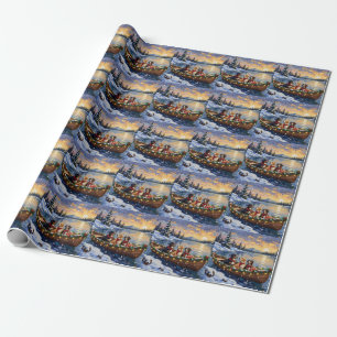 Greater Swiss Mountain Dog Weihnachtsboot Urlaub Geschenkpapier