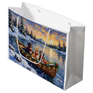 Greater Swiss Mountain Dog Weihnachtsboot Urlaub Große Geschenktüte