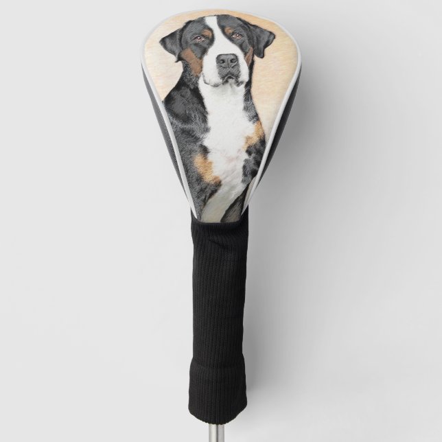 Greater Swiss Mountain Hund Gemälde - Original Kun Golf Headcover (Vorderseite)