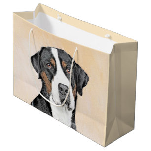 Greater Swiss Mountain Hund Gemälde - Original Kun Große Geschenktüte