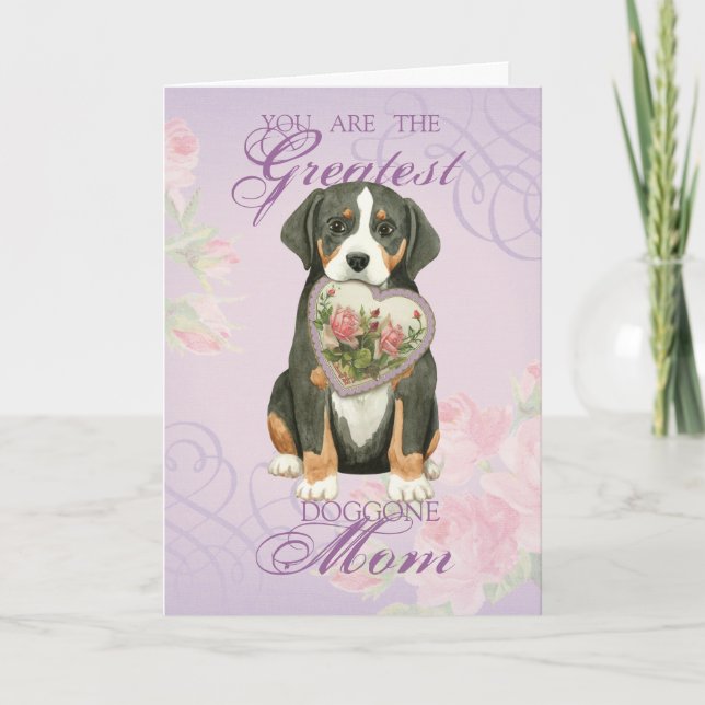 Greater Swiss Mountain Hund Herzliche Mama Karte (Vorderseite)