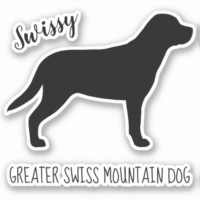Greater Swiss Mountain Hund Silhouette Sticker (Vorderseite)