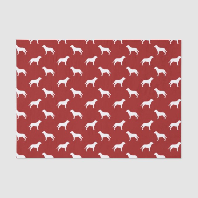 Greater Swiss Mountain Hund Silhouetten Muster Rot Seidenpapier (Vorderseite)
