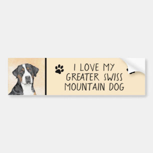 Greater Swiss Mountain Hunde Malerei - Originelle  Autoaufkleber