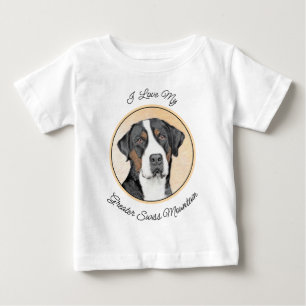 Greater Swiss Mountain Hunde Malerei - Originelle Baby T-shirt