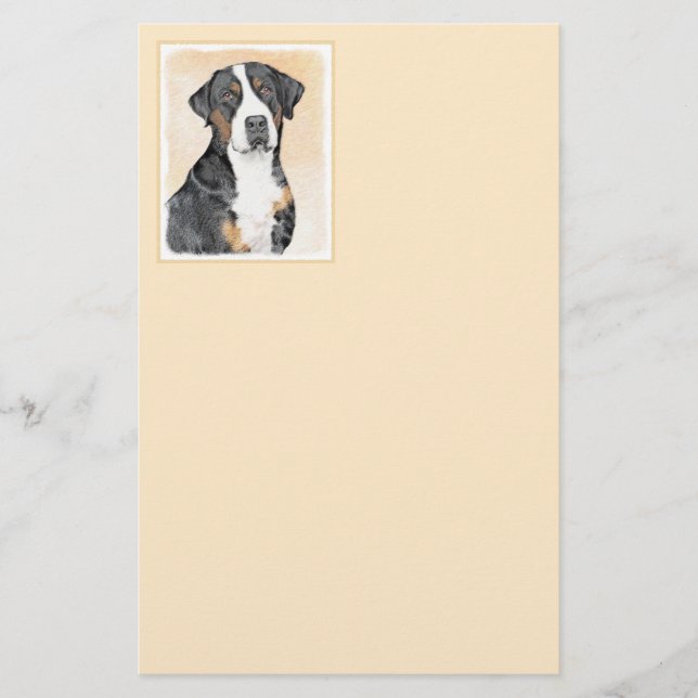 Greater Swiss Mountain Hunde Malerei - Originelle  Briefpapier (Vorderseite)